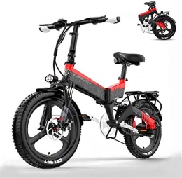 Fangfang Bike Fangfang Electric Bikes, Lightweight Folding Electric Bicycle for Adults, 48 ?Inches Removable High-Capacity 20 Inches City E Bikes, 12.8 / 10.4Ah Lithium-Ion Battery (For Men of 10 Generations), E-Bike