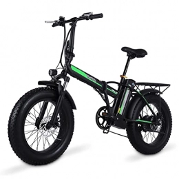 Electric oven Bike Fat Tire Fold Electric Bike 20 Inch Electric Bikes for Adults Electric Bike 500w Electric Bicycle 48v Lithium Battery Folding Mens Ebike (Color : Black)