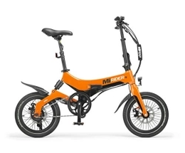 Festive Lights Electric Bike Festive Lights MiRiDER One Folding Electric Bike - Lightweight Foldable eBike 7ah / 252wh Battery | Thumb Throttle With Pedal Assist (Solar Orange)