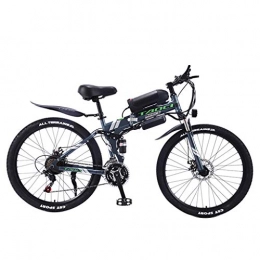 FFF-HAT Electric Bike FFF-HAT 26" Electric Mountain Bike Foldable, Adult Dual Disc Brake and Full Suspension Mountain Bike, Lithium Battery Electric Bike, Intelligent LCD Instrument 21 / 27 Speed (36V10Ah350W)