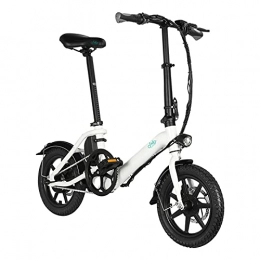 Fiido Bike FIIDO D3 Pro Foldable Electric Bike - E-Bike Rechargeable and Commuting for Men Women Snow Beach Mountain 14 ”36V 7.5Ah 25Km / h 60Km 18Kg 250W (White)