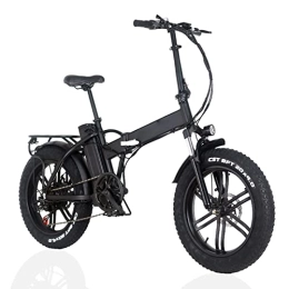 FMOPQ Electric Bike FMOPQ Foldable Electric Bike 1000W Motor 20 inch Fat Tire Electric Mountain Bicycle 48V Lithium Battery Snow E Bike (Color : Black Size : B)