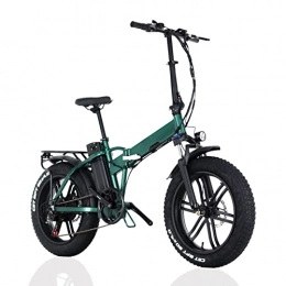 Electric oven Bike Foldable Electric Bike 1000W Motor 20 inch Fat Tire Electric Mountain Bicycle 48V Lithium Battery Snow E Bike (Color : Green, Size : B)
