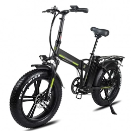 Electric oven Bike Foldable Electric Bike for Adults 20inch 4.0 Fat Tire Electric Bicycle 500W / 750W with 48V 15ah Battery Folding Electric Bike (Color : 48v 500w 13Ah Black)