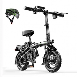 L-LIPENG Electric Bike Folding Electric Bicycle 400w / 48v Motor Removable Lithium Battery 25km / h Climbing Capacity 30 7-fold Shock Absorption usb Charging port Hydraulic dual disc Brake Three Working Modes, Black, 24ah 120km