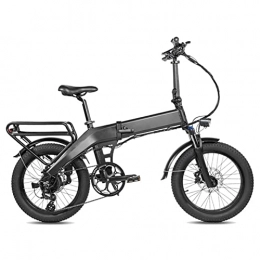 Electric oven Bike Folding Electric Bicycles for Adults 500W Electric Bike with 48V 11.6AH Lithium Battery 20 * 3.0 Fat Tire 8 Speed electric bicycles for Men 2 Seat (Color : Black)