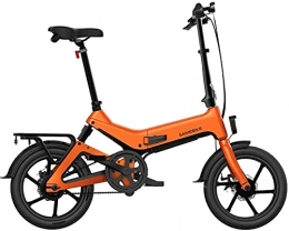 CCLLA Electric Bike Folding Electric Bike 16" 36V 350W 7.5Ah Lithium-Ion Battery Electric Bikes for Adult Load Capacity 150 Kg with Rear Seat (Color : Orange)