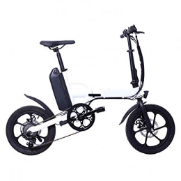 LKLKLK Electric Bike Folding Electric Bike 16", 36V13ah Lithium Battery with LCD Instrument Panel Front and Rear Disc Brakes LED Light Highlight White