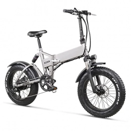 WMLD Bike Folding Electric Bikes for Adults 500W 20 Inch 4.0 Fat Tire Mountain Bike 48V 12.8Ah battery capacity Electric Bicycle Beach Bike E-Bike for Men Women (Color : Silver)