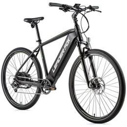 Leaderfox Electric Bike Fox City Leader Electric Bike 28 Barnet 2021 Man Motor Aar Bafang Wheel 250 W 36 V 15 Ah Aluminium Matt Black Green 7 Speed (20.5 Inches - H53 cm - XL Size - for Adult 183 cm - 190 cm)