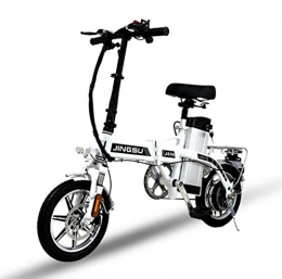 G.Z Bike G.Z 14-Inch Foldable Electric Bicycle, Aluminum Alloy 48V Lithium Battery for Driving, Foldable Pedal Adult Electric Bicycle, 250W Powerful Motor, Cruising Range about 35Km, White, S