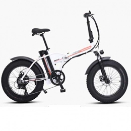 GASLIKE Bike GASLIKE Fat Tire Electric Bike 20" Foldaway / City Electric Bike Assisted Electric Bicycle Sport Mountain Bicycle with 500W 48V 15AH Lithium Battery, White