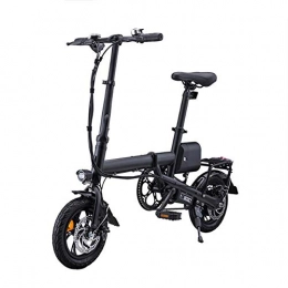 GOUTUIZI Bike GOUTUIZI Foldable Electric Bike, Aluminum 12 Inch Electric Bike with 36V 5.2AH Built-in Lithium Battery, 250W(black)