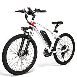 Greenhouses Bike Greenhouses Ebike，26" Electric Mountain Bike 350W 48V 8AH, Electric Commuting Bike, Electric Bike For Adults With Shimano 21 Speed & LED Display (Three Working Modes)(Color:white 1)