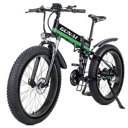 GUNAI  GUNAI 1000W Electric Fat Tire Bike, 26 Inches Folding Mountain Bike 21 Speed Snow MTB for Adult