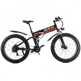 GUNAI  GUNAI 26inch Electric Snow Bike 1000W 48V Foldable Mountain Bike with Fat Tire MTB 21 Speed E-bike Pedal Assist Hydraulic Disc Brake