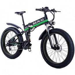 GUNAI  GUNAI Electric Mountain Bike 26 Inches Folding Fat Tire E-bike with 48V 12Ah Removable Lithium Battery with Rear Seat