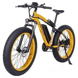GUNAI  GUNAI Electric Off-road Bikes Fat Bike 26 4.0 Tire E-Bike BAFANG 500w 48V 17AH Electric Mountain Bike with Rear Seat(yellow)