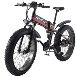 GUNAI  GUNAI Electric Snow Bike 48V 1000W 26 inch Fat Tire Ebike with Removable Lithium Battery and Suspension Fork with Rear Seat