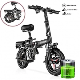 GUOJIN Electric Bike GUOJIN 14 Inch Tires E-bike 3 Riding Modes 25km / h 6Ah Lithium Battery, Saddle Adjustable, Dual Disc Brakes Electric Bicycle for Commuting, Black
