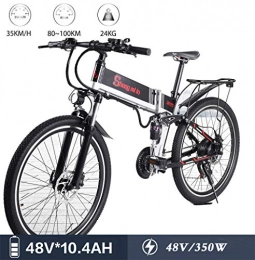 GUOJIN Electric Bike GUOJIN City Electric Bicycle Bike, Electric Commute Bicycle Ebike with 350W Motor and 48V 10Ah Lithium Battery, Three Modes (up to 25 km / h), Black