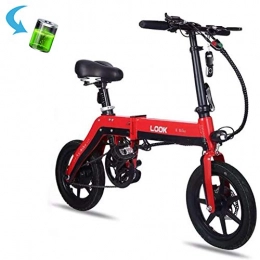 GUOJIN Electric Bike GUOJIN Electric Mountain Bike, Folding Bicycle Electric Bike for Adults Women, 250W Motor with 36V / 8.0AH Man E-Bike for Commuter City Commuting Outdoor Cycling Travel, Red