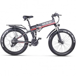 HEWEI Electric Bike HEWEI Electric bike 26 inch foldable fat tire Snowbike 12Ah Li-battery 21-speed Beach Cruiser Mountain E-bike with back seat