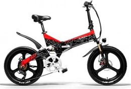 Leifeng Tower Bike High-speed 20 In Folding Electric Bike for Adult 400W 48V 120KM Magnesium Alloy E-Bike 20 2.4 Tire Anti-Theft System Electric Bicycle 3 working modes (Color : Red, Size : 10.4ah)