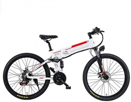 Leifeng Tower Electric Bike High-speed 26'' Electric Bike, Electric Mountain Bike 350W Ebike Electric Bicycle, 20KM / H Adults Ebike with Removable 48V / 12Ah Battery Lithium, Professional 21 Speed Gears ( Color : White )