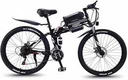 Leifeng Tower Bike High-speed 26 in Folding Electric Bike for Adults Mountain E-Bike with 350W Motor 21 Speeds High-Carbon Steel Double Disc Brake City Bicycle for Commuting, Short Trip ( Color : Black , Size : 10AH )