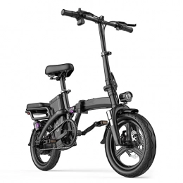 HMEI Bike HMEI Electric Bike Foldable for Adults Lightweight 400W Electric Bike Men and Women E Bike 14 Inch Folding Electric Bike (Color : Black)