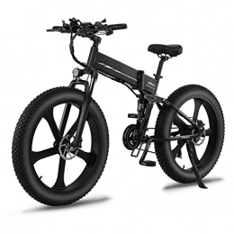 HMEI Bike HMEI Electric Bikes for Adults R5s Adult Electric Bike 26 Inch Fat Tire Mountain Street Ebike 1000W Motor 48V Electric Bicycle Foldable Electric Bike (Color : Black, Size : 2 battery)