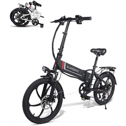 HWOEK Electric Bike HWOEK Folding Electric Bike, 350W Motor 20 inch Urban Commuter Electric Bike for Adults 48V 10.4Ah Removable Lithium Battery 7-speed Gear and Three Working Modes, Black