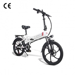 HWOEK Electric Bike HWOEK Folding Electric Bike for Adults, 20" Electric Bicycle Commute Ebike with 350W Motor 48V 10.4Ah Battery Professional 7 Speed Transmission Gears, White
