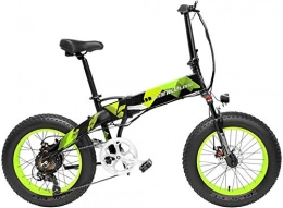 JINHH Bike JINHH Adults 20 Inch Fat Bike Folding Electric Bicycle 7 Speed Snow Bike 48V 10.4Ah / 14.5Ah 500W Motor Aluminium Alloy Frame 5 PAS Mountain Bike (Color : Yellow, Size : 10.