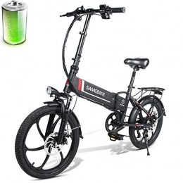 JUYUN Electric Bike JUYUN 20" Folding Electric Bike for Adult, Electric Mountain Bike with 48V 10.4Ah Battery, Professional 7 Speed Gears, Alloy Frame, Commuting Bike, Black