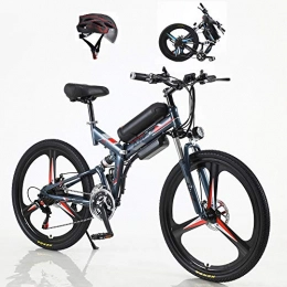 L-LIPENG Bike L-LIPENG 26inch Folding Mountain Electric bike 350w Motor 36v / 8ah / 10ah Cruising Range 50 / 70km Removable Lithium Battery Double disc Brake Professional 21-Speed gear, Gray, 10ah 70km