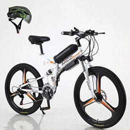 L-LIPENG Electric Bike L-LIPENG 26inch Folding Mountain Electric bike 350w Motor 36v / 8ah / 10ah Cruising Range 50 / 70km Removable Lithium Battery Double disc Brake Professional 21-Speed gear, White, 10ah 70km