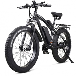 LDGS Electric Bike LDGS ebike 26 Inch Electric Bike 1000W Mens Mountain Bike Snow Bike 48V 17Ah Lithium Battery 4.0 Fat Tire E-bike (Color : Black Plus 1ExtraBattery)