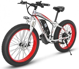 Leifeng Tower Bike Leifeng Tower High-speed 26'' Electric Mountain Bike with Removable Large Capacity Lithium-Ion Battery (48V 17.5ah 500W) for Mens Outdoor Cycling Travel Work Out And Commuting (Color : White Red)