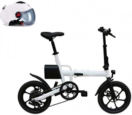 Leifeng Tower Electric Bike Leifeng Tower High-speed 7.8AH Electric Bike, 250W Adult Electric Mountain Bike, 16" Foldable Electric Bicycle 20Mph with Removablelithium-Ion Battery (Color : White)