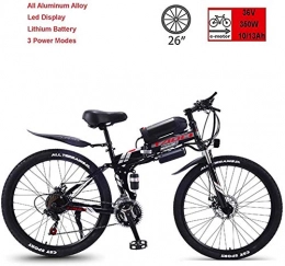 Leifeng Tower Bike Leifeng Tower High-speed Electric Folding Bicycle, Electric Mountain Bike, 26-Inch 21-Speed Long-Endurance Mountain Bike 36V350W, LEC Display (Size : 13AH)