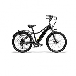 Liangsujian Electric Bike Liangsujian Electric Bicycle, 26 Inch Electric Bicycle, 300W City Bike, Oil Spring Suspension Fork, Pedal Assist Bicycle, Long Endurance (Color : Black, Size : 15Ah)