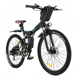 LIU Electric Bike Liu 350W Electric Mountain Bike for Adults, 36V / 8Ah Removable Battery, 26″ Tire, Disc Brake 21 Speed E-Bike (Color : Black)