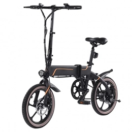 LIU Electric Bike Liu Electric Bike Foldable for Adults Lightweight Electric Bicycle 350W 14 Inch 36V 10.4Ah 50km Range Folding Electric Bike (Color : Black)