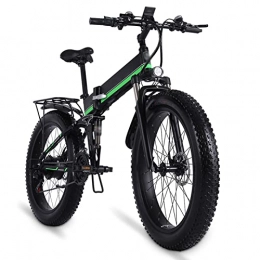 LIU Electric Bike Liu Foldable Electric Bike For Adults 1000W Snow Bike Electric Bike Folding Ebike 48V12Ah Electric Bicycle 4. 0 Fat Tire E Bike (Color : MX01 green)