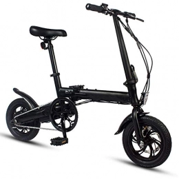 LKLKLK Bike LKLKLKLK Electric Bicycle Mini Folding Electric Bike 12" 36V 5.2AH Three Work Modes Black