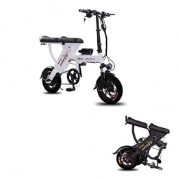 LONGLONGJINGXIAO Electric Bike LONGLONGJINGXIAO Electric bicycle for men and women, foldable, lithium battery, double, long standby time ( Color : White , Size : 95 km )