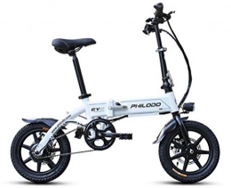 LOO LA Electric Bike LOO LA Electric Bike, Folding Electric Bike for Adults 250W 36V with LCD Screen 14inch Tire Lightweight Suitable for Men Women Teenagers Outdoor Fitness City Commuting, White
