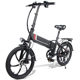 LWL Electric Bike LWL 350W Electric Bike Foldable for Adults Lightweight Pedals 48V battery 20'' Tire Folding Electric Bicycle (Color : Black)